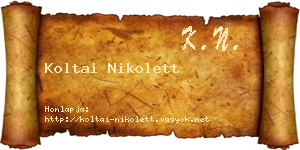 Koltai Nikolett névjegykártya