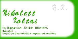 nikolett koltai business card